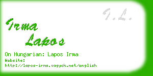 irma lapos business card